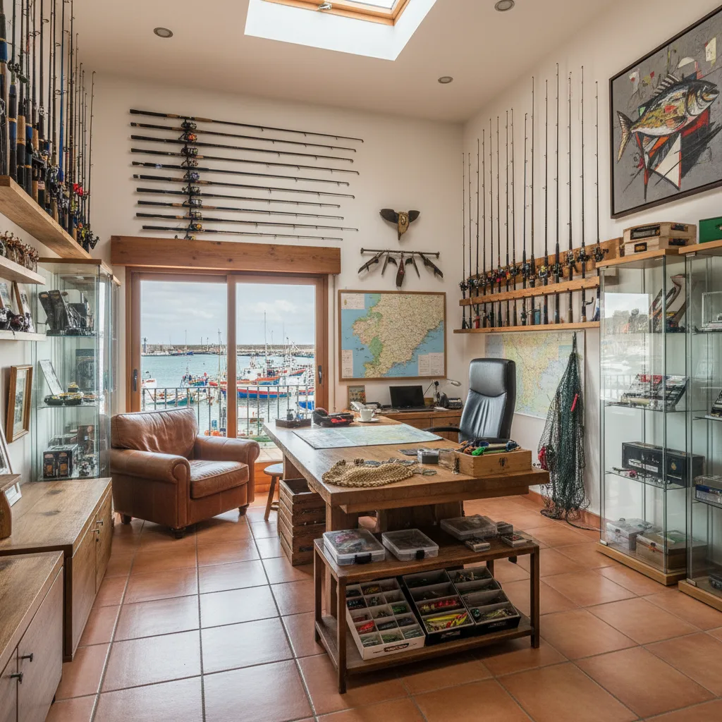 Equipo de pesca de AzulHook en sala de preparación